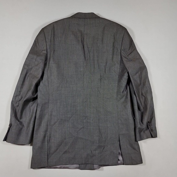 Hart Schaffner Marx Grey Nailshead Double Breasted Suit Jacket Mens 42L 42 - Picture 3 of 7